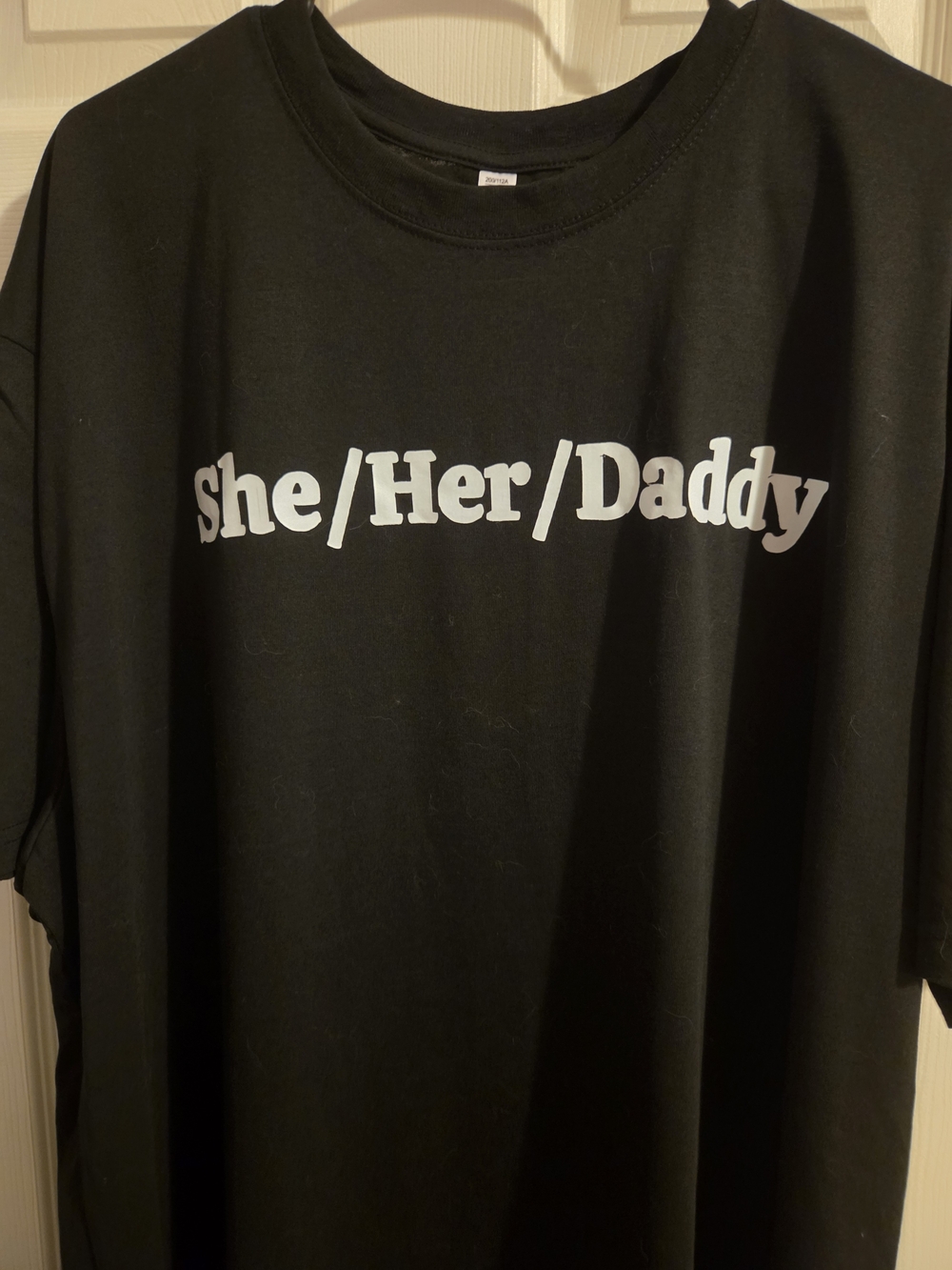 She/Her/Daddy Graphic Tee - Black with White Print